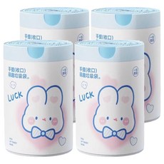 喵汪森林 卡通印花拉繩垃圾袋 藍心兔 100個, 4捲