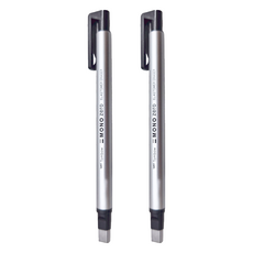 Tombow 蜻蜓牌 MONO Zero 細字製圖橡皮擦 超極細2.5 x 5mm橡皮擦頭 按壓式設計, 灰色, 2支