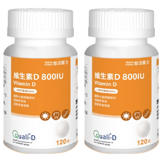 悠活原力 維生素D 800IU 400mg,120錠,2罐 - 促進鈣吸收，維持骨骼健康