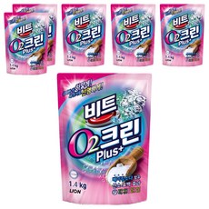Beat O2 Clean Plus 漂白粉 氧系漂白 含小蘇打 色彩護理酵素, 1.4kg, 6袋