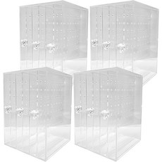 葉子小舖 壁掛透明收納盒 壓克力耳環展示盒 4個 透明壁掛設計 節省空間 方便收納, 3抽