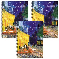 珠友文化 A4線圈橫線筆記本, 梵谷咖啡座, 3本
