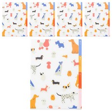 日本 MIDORI 3層資料夾 A5, 小狗, 5個