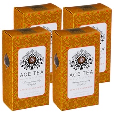 ACE TEA 蘋果肉桂茶 立體茶包 15包 - 濃郁肉桂香氣, 微酸蘋果, 天然大片茶葉, 4盒