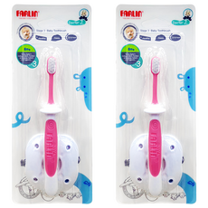 FARLIN 兒童練習牙刷 第三階段 附檔片, 顏色隨機, 1入, 2組