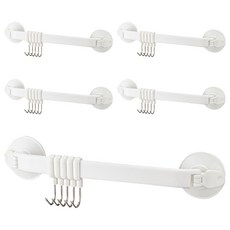 小麥購物 5鉤 居家強力吸盤掛勾 L2345, 5個, 白色
