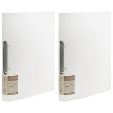 Lan CHYn 連勤牌文具 本色三孔圓型夾 lcw3r 小背寬, 2入, 透白