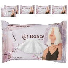 Roaze 柔仕 乾濕兩用淨顏柔拭巾 醫療級 卸妝清潔 柔軟親膚, 6包, 30張