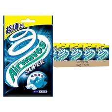 Airwaves Super極酷嗆涼無糖口香糖 超值包 清新口氣, 62g, 20包