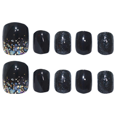 GLOSSYBLOSSOM 足部凝膠美甲貼 Set 38片 - 夜光黑, Night Black, 2組