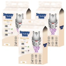 Snappy Tom 幸福貓 豆腐貓砂 除塵 氣味控制, 3包, 2kg, 薰衣草香