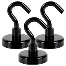 葉子小舖 強力磁吸掛勾 E32, 3個, 黑色