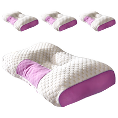 分區護頸SPA枕 100%聚酯纖維面料 貼合頸部曲線, 紫色, 4個, 45cm x 75cm±5cm