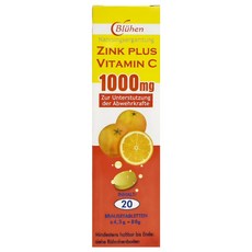 Bluhen 速補美C含鋅發泡錠 1000mg, 1個, 20顆