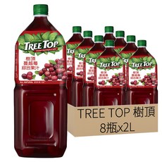 TREE TOP 樹頂 25%蔓越莓綜合果汁 寶特瓶, 8瓶, 2L