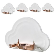 吹風機摺疊收納置物架, 6個, 白色, 免打孔浴室收納