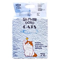 DORO CAT 豆乳貓混合砂, 輕質型豆腐貓砂條狀+球狀礦物貓砂, 適用單層貓砂盆, 無味, 7L, 1包