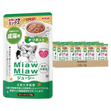 AiXiA 妙喵 主食軟包 40號 雞 + 牛 + 鰹 幫助貓咪減壓 提升適口性 完整營養配方 提升完食率, 雞肉 + 牛肉 + 鰹魚, 70g, 12包