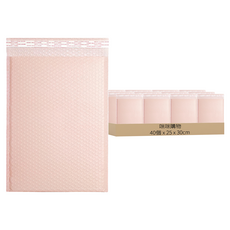 氣泡袋 裸粉色 20個 氣泡外膜 優質珠光膜, 25 x 30cm, 40個