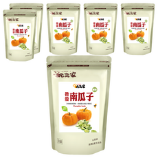 元氣家 綠茶帶殼南瓜子, 低溫烘焙非油炸, 嚴選大粒南瓜子, 飽滿口感, 200g, 6包