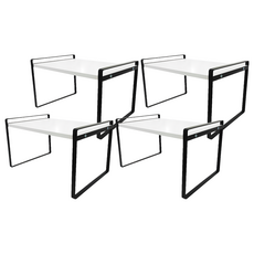 上手家居 單層桌上置物架, 20.5 x 17.5 x 30cm, 象牙白, 4個