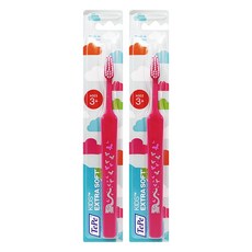 TePe 緹碧 兒童牙刷, 適合3-12歲或口腔窄小的使用者, 圓弧柔軟刷毛, 一體成形防霉材質, 款式隨機, 1入, 2支