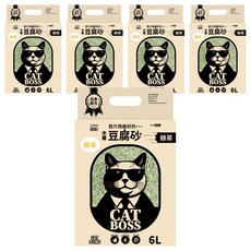 PET SONG CATBOSS系列 木薯豆腐貓砂 1.5mm, 6L, 5包, 綠茶
