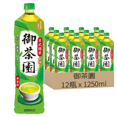 御茶園 特撰日式綠茶 無糖, 1250ml, 12瓶