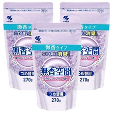 小林製藥 無香空間 室內除臭劑 補充包 薰衣草 270g, 3包