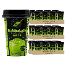 MORIYAMA 守山乳業 抹茶拿鐵飲料, 36個, 200ml