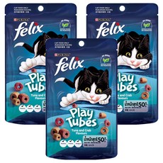 PURINA FELIX Play Tubes 香酥捲, 鮪魚 + 蟹, 50g, 3包