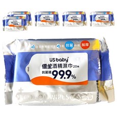 US baby 優生 酒精濕巾, 1入, 6包