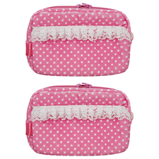 Skater 濕紙巾收納包 絨布 頭型, Hello Kitty 粉點, 2個