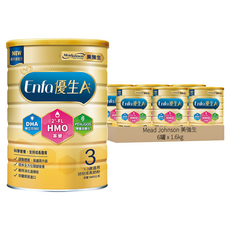 Mead Johnson 美強生 Enfa A+ 優生3號幼兒成長奶粉 HMO新配方 1~3歲, 1.6kg, 6罐