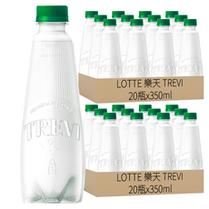 LOTTE 樂天 TREVI Sparking water 無標籤氣泡飲 萊姆清香口味 無標籤包裝 可直接回收, 350ml, 40瓶