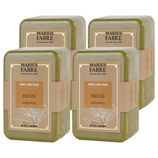 MARIUS FABRE 法鉑馬賽肥皂 天然橄欖草本皂 檀香 (250g/個) 法國原裝進口, 4個