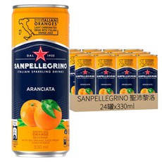 SANPELLEGRINO 聖沛黎洛 Aranciata 氣泡水果飲料，義大利氣泡飲，含16%濃縮橙汁，330ml, 24罐