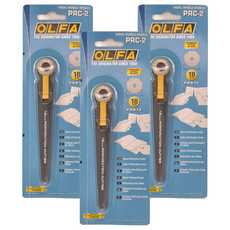 OLFA 虛線刀 PRC-2 18mm, 3支, 黃色 + 黑色