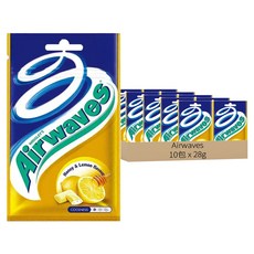 Airwaves 超涼無糖口香糖，蜂蜜檸檬口味，清涼感受，持久清爽, 28g, 10包