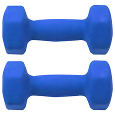 三次方 塑身小啞鈴, 3Kg 藍色, 鑄鐵+PVC材質, 居家健身, 六角設計, 手臂肌肉訓練, 2個