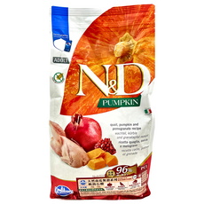 Farmina 法米納 N&D 天然南瓜無穀系列 挑嘴成貓 乾飼料, 鵪鶉石榴, 1.5kg, 1袋