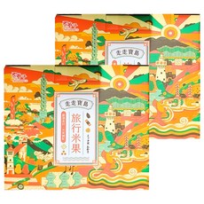 TRYGOODZ 翠菓子 走走寶島旅行米果禮盒, 航空飯店業推薦點心, 知名插畫家聯名設計外盒, 年節送禮首選, 鹽味杏仁 + 醬燒米果 + 角小酥 + 海苔卷 + 原味米香, 2盒