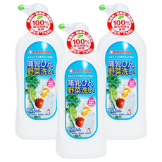 ChuChuBaby 蔬果奶瓶清潔劑, 100%食物原料製造, 天然洗淨除菌, 無添加色素香料, 820ml, 3瓶