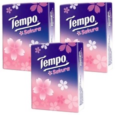 Tempo 得寶 紙手帕 櫻花味, 四層加厚 濕水柔韌,不易掉紙屑, 進口原生木漿, 18包, 3袋, 7張