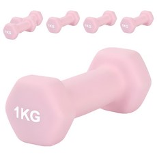 LIVESPO 防滑啞鈴, 6個, 1kg