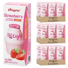 Binggrae light 保久調味乳 草莓風味, 200ml, 18入