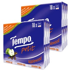 Tempo 得寶 紙手帕 蘋果木 味, 四層加厚, 濕水柔韌, 18包 Set, 2袋
