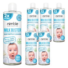 Nimble 靈活寶貝 Milk Buster 奶瓶清潔劑 補充瓶, 植物基底配方, 400ml, 6瓶