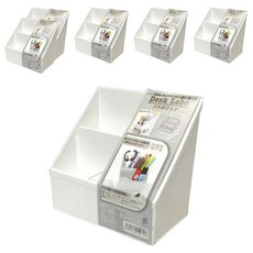 山田化學 YAMADA Desk Labo 日本製 辦公室桌上收納籃 透明色 附分隔板, 6個