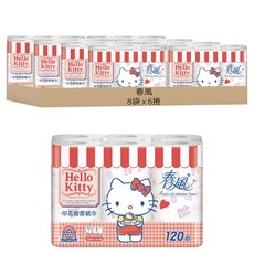 春風 Hello Kitty捲筒廚房紙巾, 6捲, 8袋